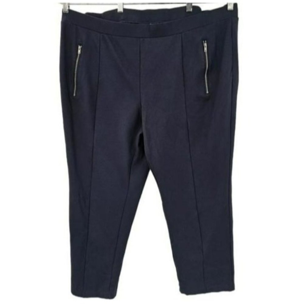 Sky's the Limit Blue Ponte Knit Pull-On Pants Womens Plus Size 22W Work Dressy